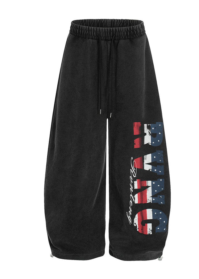 TALKLESSFASHION Jiayiku trendy brand 2025 new American retro scimitar pants, star-striped sweatpants, men's and women's loose wide-leg trousers