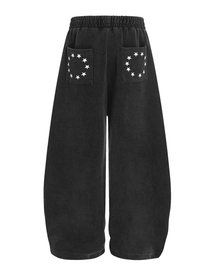 TALKLESSFASHION Jiayiku trendy brand 2025 new American retro scimitar pants, star-striped sweatpants, men's and women's loose wide-leg trousers