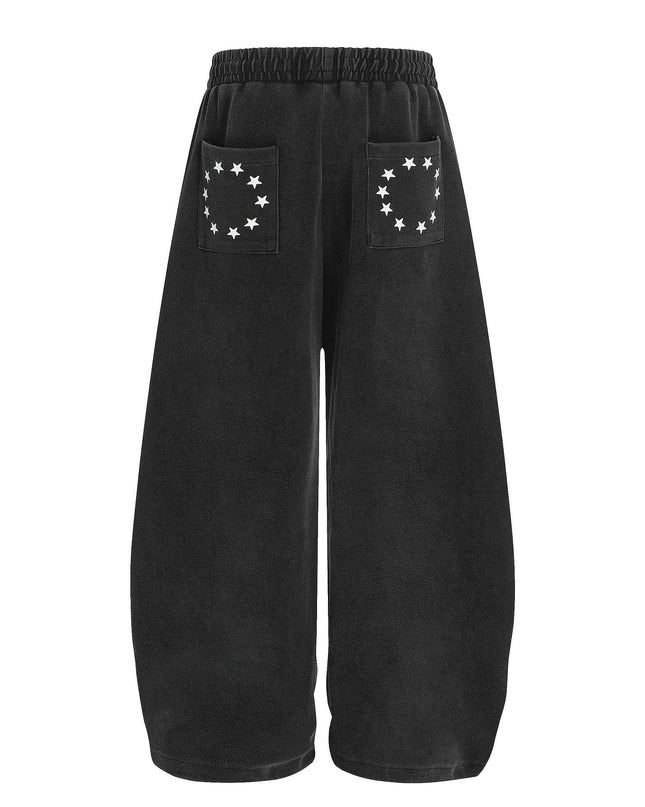 TALKLESSFASHION Jiayiku trendy brand 2025 new American retro scimitar pants, star-striped sweatpants, men's and women's loose wide-leg trousers