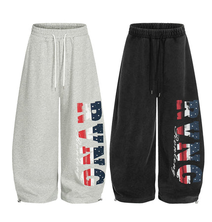 TALKLESSFASHION Jiayiku trendy brand 2025 new American retro scimitar pants, star-striped sweatpants, men's and women's loose wide-leg trousers