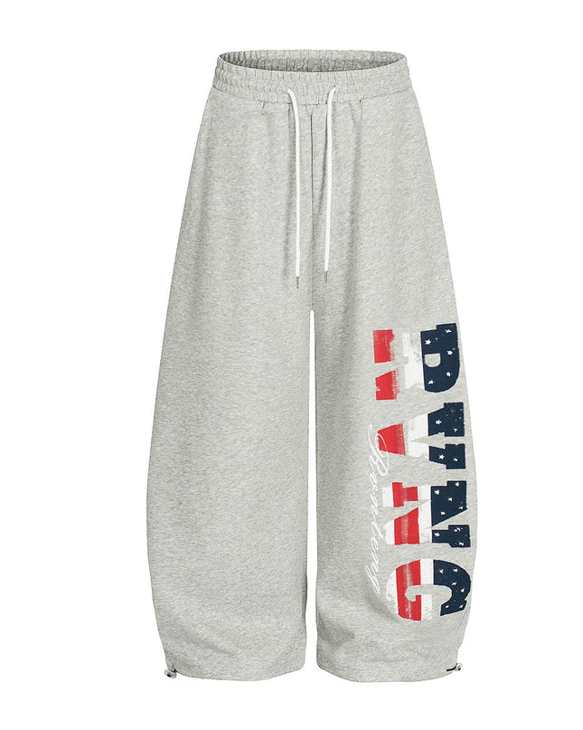 TALKLESSFASHION Jiayiku trendy brand 2025 new American retro scimitar pants, star-striped sweatpants, men's and women's loose wide-leg trousers