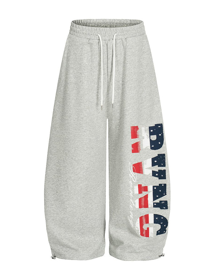 TALKLESSFASHION Jiayiku trendy brand 2025 new American retro scimitar pants, star-striped sweatpants, men's and women's loose wide-leg trousers