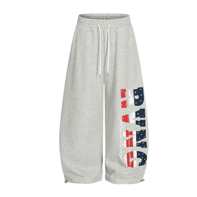 THETLSTUDIO Jiayiku trendy brand 2025 new American retro scimitar pants, star-striped sweatpants, men's and women's loose wide-leg trousers