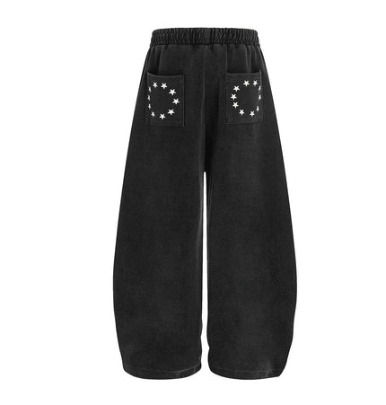 TALKLESSFASHION Jiayiku trendy brand 2025 new American retro scimitar pants, star-striped sweatpants, men's and women's loose wide-leg trousers