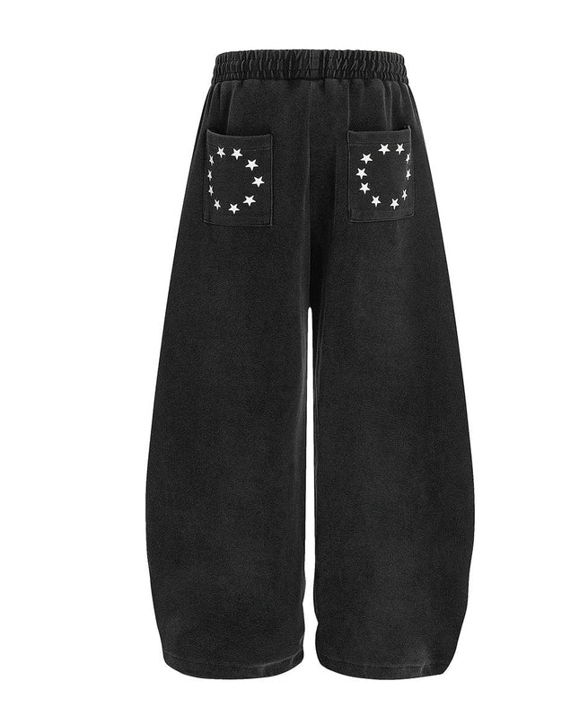 TALKLESSFASHION Jiayiku trendy brand 2025 new American retro scimitar pants, star-striped sweatpants, men's and women's loose wide-leg trousers