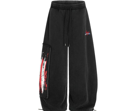 TALKLESSFASHION Jiayiku trendy brand 2025 new American retro washed scimitar Stars and Stripes sweatpants for men and women loose wide-leg pants