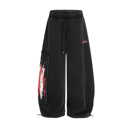 TALKLESSFASHION Jiayiku trendy brand 2025 new American retro washed scimitar Stars and Stripes sweatpants for men and women loose wide-leg pants