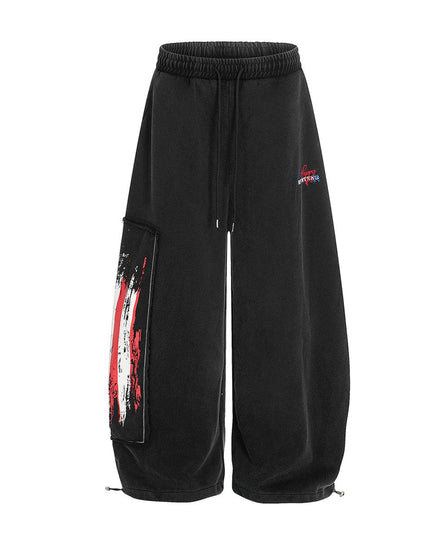 TALKLESSFASHION Jiayiku trendy brand 2025 new American retro washed scimitar Stars and Stripes sweatpants for men and women loose wide-leg pants