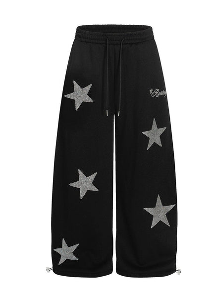 THETLSTUDIO Jiayiku trendy brand 2025 winter fleece sweatpants, American retro hot diamond cutlash pants, sweatpants, loose wide-leg pants