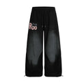 TALKLESSFASHION Jiayiku trendy brand 2025 winter fleece sweatpants, American retro scimitar pants, sweatpants, men's and women's loose wide-leg pants