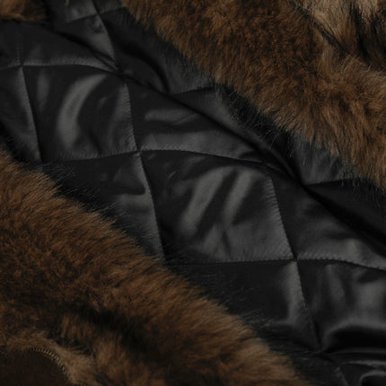 TALKLESSFASHION Jiayiku trendy brand 2025 winter mountain carving American old money style wool collar cotton jacket padded jacket suede cotton jacket