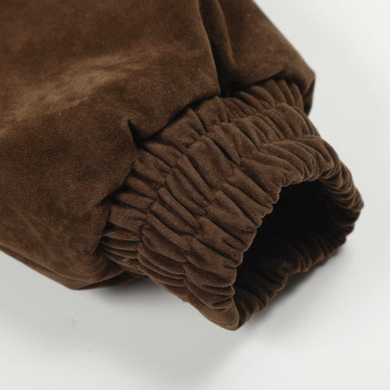 TALKLESSFASHION Jiayiku trendy brand 2025 winter mountain carving American old money style wool collar cotton jacket padded jacket suede cotton jacket