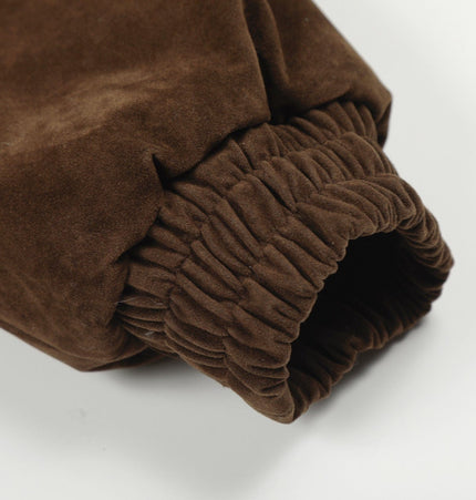TALKLESSFASHION Jiayiku trendy brand 2025 winter mountain carving American old money style wool collar cotton jacket padded jacket suede cotton jacket