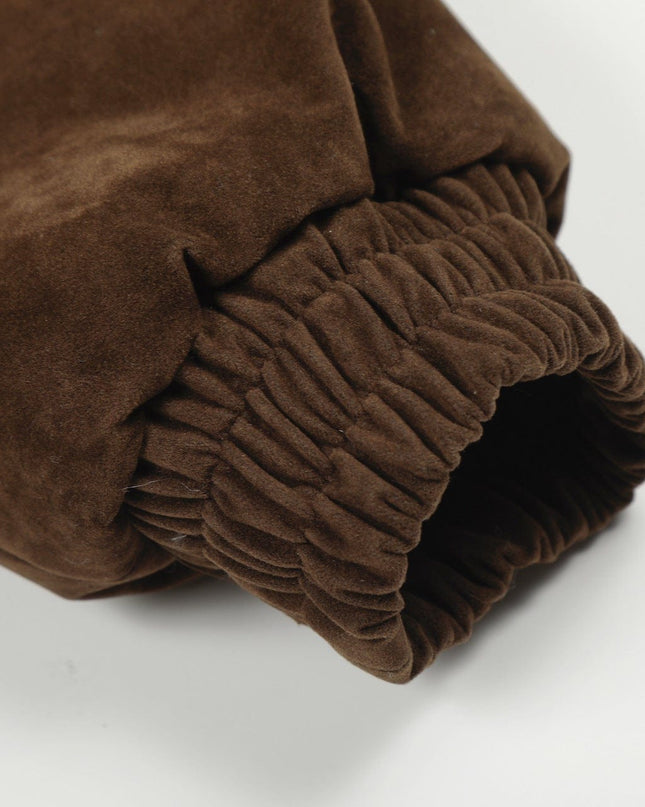 TALKLESSFASHION Jiayiku trendy brand 2025 winter mountain carving American old money style wool collar cotton jacket padded jacket suede cotton jacket