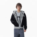 TALKLESSFASHION Jiayiku trendy brand 2025 winter new American mountain carved fur collar cotton jacket fleece sweatshirt jacket hooded cotton jacket