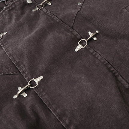 TALKLESSFASHION Jiayiku trendy brand 2026 new American retro heavy wash old denim jacket airplane buckle jacket locomotive