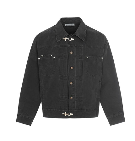 TALKLESSFASHION Jiayiku trendy brand 2026 new American retro high-quality heavy washed distressed denim jacket cargo jacket