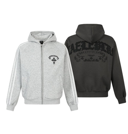 TALKLESSFASHION Jiayiku trendy brand 2026 new American street cross patch embroidered hoodie sports jacket hoodie