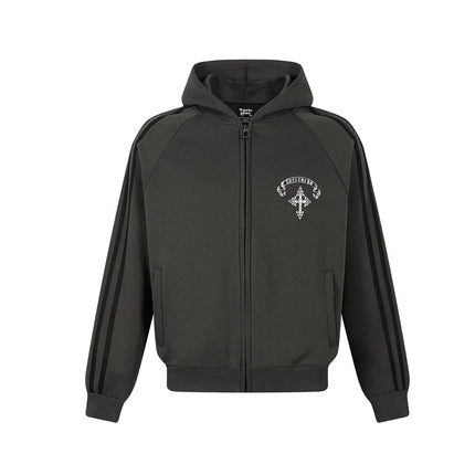 TALKLESSFASHION Jiayiku trendy brand 2026 new American street cross patch embroidered hoodie sports jacket hoodie