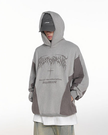 TALKLESSFASHION JW523 American Retro Men's and Women's Premium Street Stitching Design Men's Loose Suede Thickened Sweatshirt