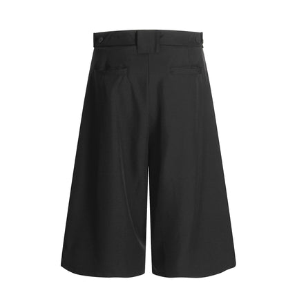 TALKLESSFASHION K336 American summer high-end versatile street trend solid color pendant design men's loose cropped casual trousers