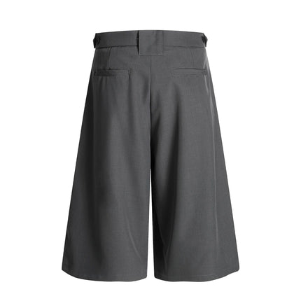 TALKLESSFASHION K336 American summer high-end versatile street trend solid color pendant design men's loose cropped casual trousers