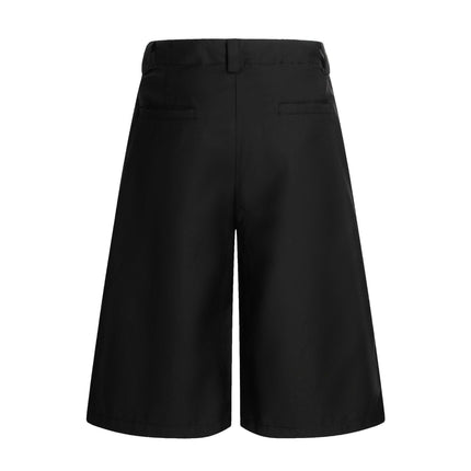 TALKLESSFASHION K338 American summer high-end versatile street trend deconstructed pleated design men's loose cropped casual trousers