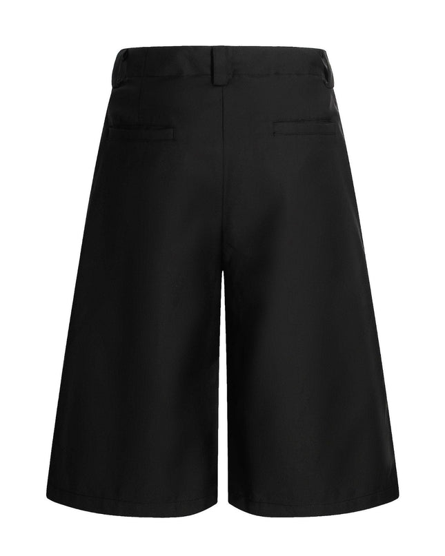 TALKLESSFASHION K338 American summer high-end versatile street trend deconstructed pleated design men's loose cropped casual trousers