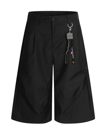 TALKLESSFASHION K338 American summer high-end versatile street trend deconstructed pleated design men's loose cropped casual trousers