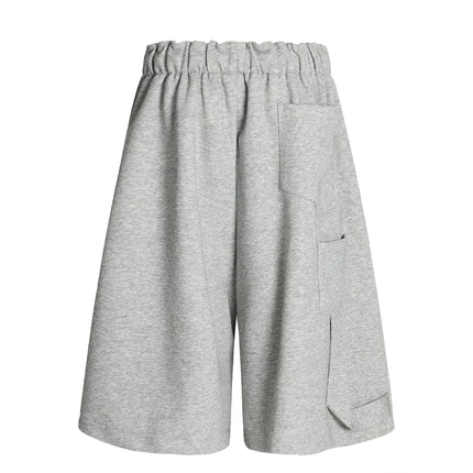 TALKLESSFASHION K534 American summer high-end versatile street trend pleats reverse design men's loose five-point casual shorts