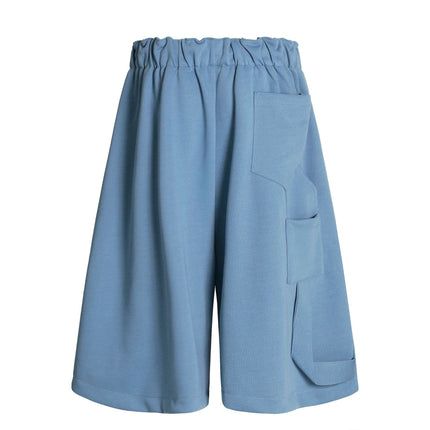 TALKLESSFASHION K534 American summer high-end versatile street trend pleats reverse design men's loose five-point casual shorts