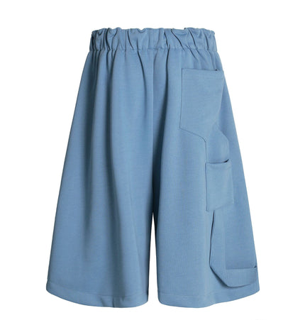 TALKLESSFASHION K534 American summer high-end versatile street trend pleats reverse design men's loose five-point casual shorts
