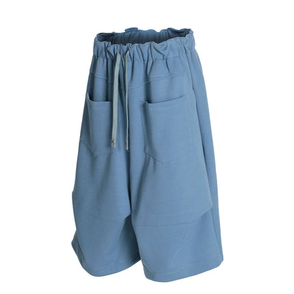 TALKLESSFASHION K534 American summer high-end versatile street trend pleats reverse design men's loose five-point casual shorts