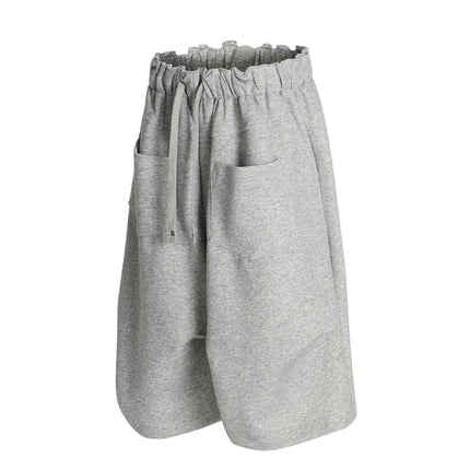 TALKLESSFASHION K534 American summer high-end versatile street trend pleats reverse design men's loose five-point casual shorts