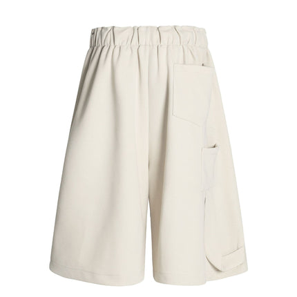 TALKLESSFASHION K534 American summer high-end versatile street trend pleats reverse design men's loose five-point casual shorts