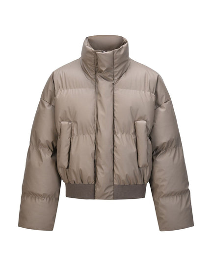 TALKLESSFASHION Khaki / L Turtleneck Cotton-padded Jacket&Coat—7760