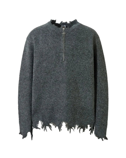 TALKLESSFASHION Knitted Top Irregular Bottom Pullover—7110
