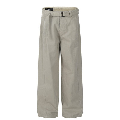 THETLSTUDIO L / Apricot G6636-1 GXFortune American Retro Commuter Belt Machete Jeans Men's and Women's Trendy Loose Straight Casual Pants