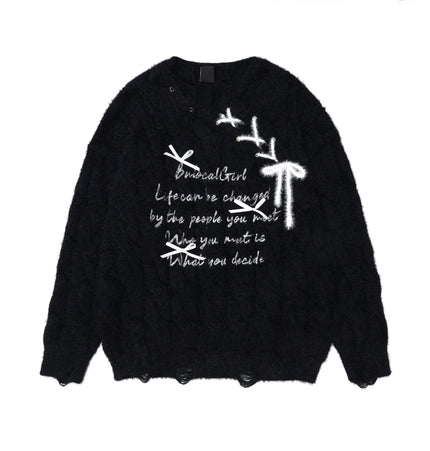 THETLSTUDIO L / black BIGGOLD Red New Year's Jersey Bow Tie Sweater Women's Autumn and Winter Lazy Wind Soft Waxy Knit Top
