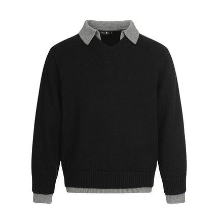 TALKLESSFASHION L / Black Hyper-Lazy Two-Piece Executive Knit