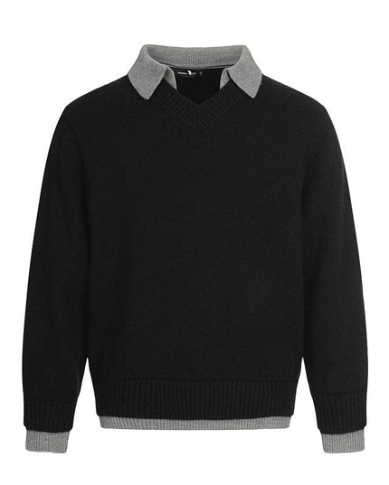 TALKLESSFASHION L / Black Hyper-Lazy Two-Piece Executive Knit