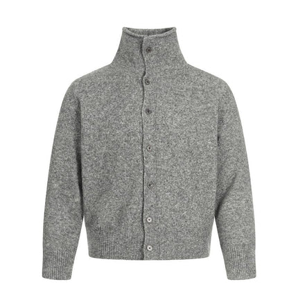 TALKLESSFASHION L / Grey MY018 GXFortune Fall/Winter American Lazy Luxury Wool Blend Cardigan Sweater Loose Knitwear Couple