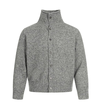 THETLSTUDIO L / Grey MY018 GXFortune Fall/Winter American Lazy Luxury Wool Blend Cardigan Sweater Loose Knitwear Couple