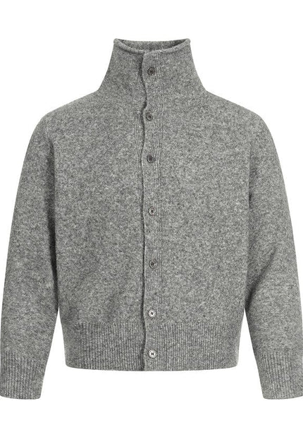 THETLSTUDIO L / Grey MY018 GXFortune Fall/Winter American Lazy Luxury Wool Blend Cardigan Sweater Loose Knitwear Couple