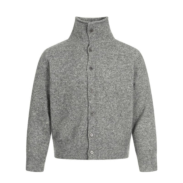TALKLESSFASHION L / Grey MY018 GXFortune Fall/Winter American Lazy Luxury Wool Blend Cardigan Sweater Loose Knitwear Couple