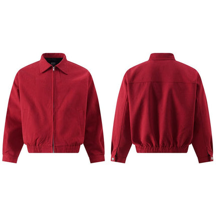 TALKLESSFASHION L / Red L1012 GXFortune American Red Harrington Cargo Jacket Men's and Women's Fall Short Wide Commuter Petit Jacket