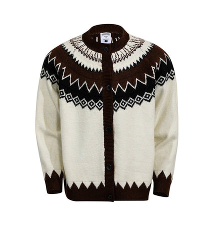 THETLSTUDIO L / White G551 GXFortune American Vintage Fair Island Crew Neck Cardigan Sweater For Men and Women Couples Lazy Knitwear