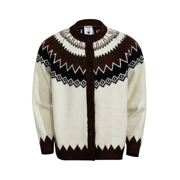 THETLSTUDIO L / White G551 GXFortune American Vintage Fair Island Crew Neck Cardigan Sweater For Men and Women Couples Lazy Knitwear — 2