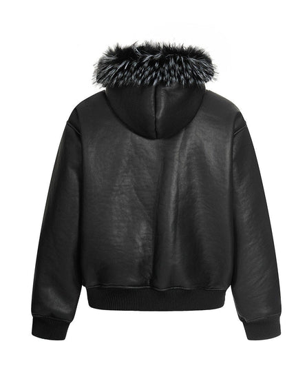 TALKLESSFASHION Lambswool Pilot Fur Collar Jacket