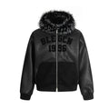 TALKLESSFASHION Lambswool Pilot Fur Collar Jacket